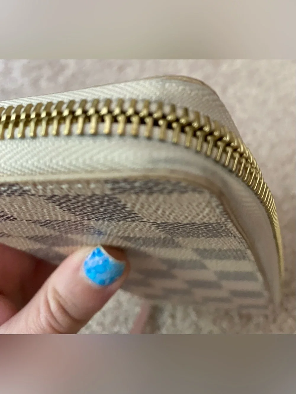 Louis Vuitton | Clemence Wallet | Damier Azur White